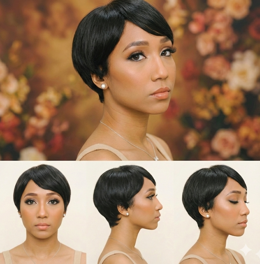 Nisha Short Pixie Wig – 100% Virgin Human Hair